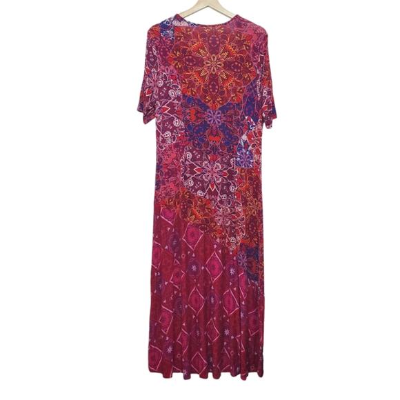Soft Surroundings | Petite Mixed Media Half Sleeve Stretch Maxi Ankle Dress - Picture 4 of 8